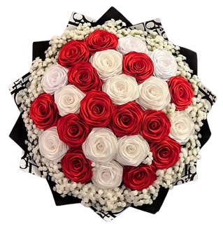 Baby Breath rose bouquet — presentation example