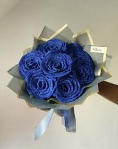 Glitter rose bouquet — presentation example